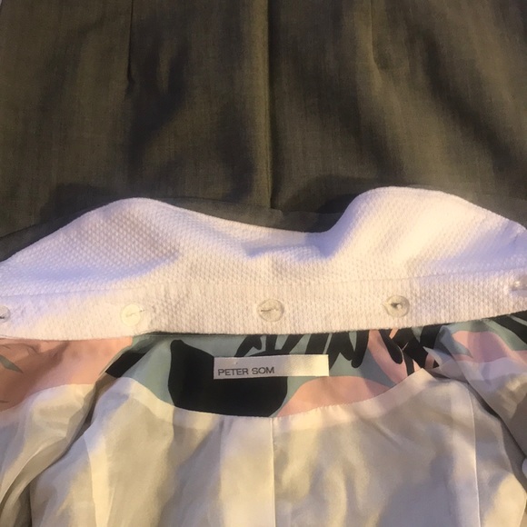 PETER SOM gray wool mohair suit sz 6 RUNWAY PIECES - Picture 5 of 6